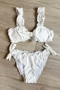 Remy White Eyelet Bikini Set