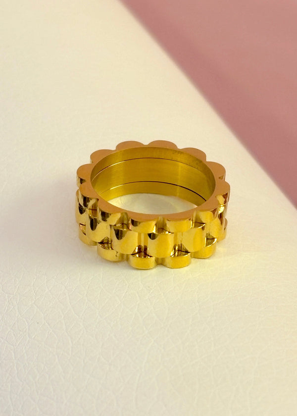 Chunky Chain 18k Gold Ring