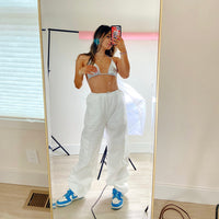 Shelby White Wide Leg Cargo Pants