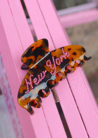 New York Studded Leopard Hair Clip