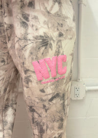 NYC Camo Pink Puff Cuffed Sweatpants