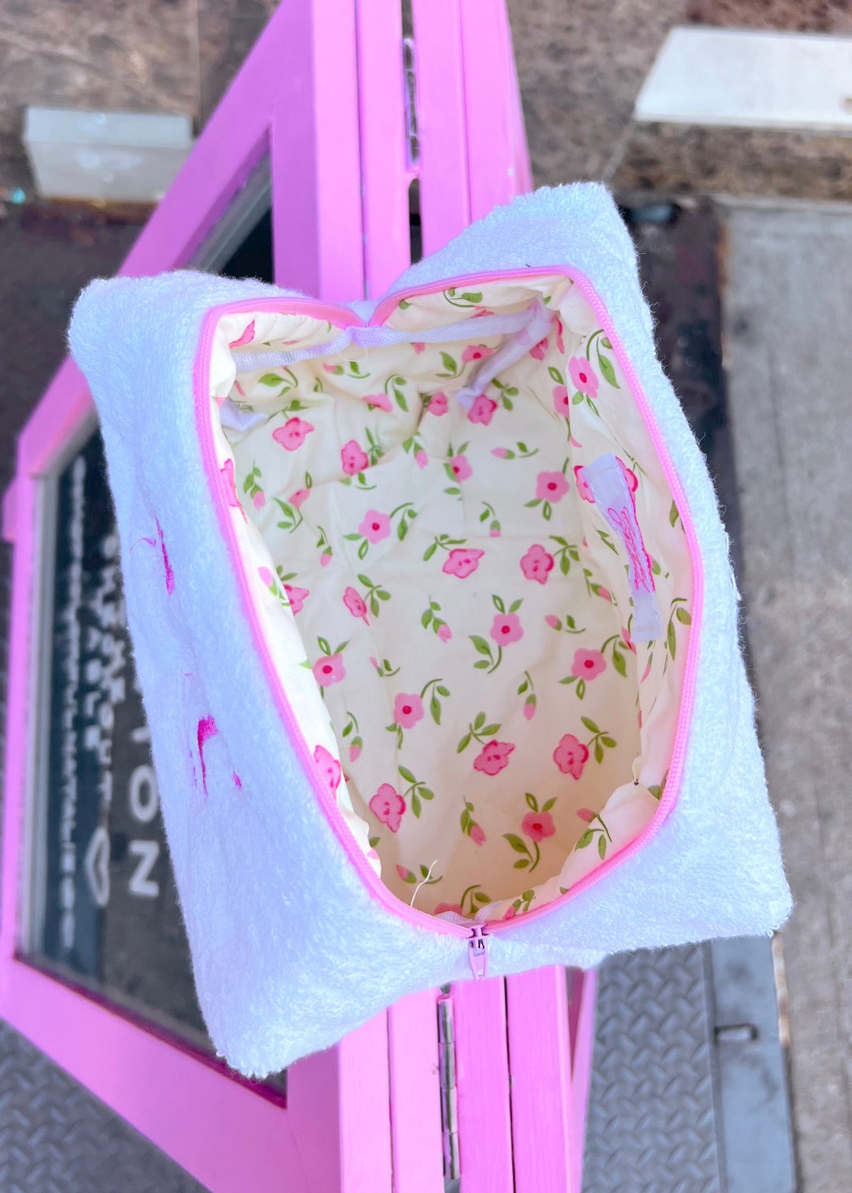 White Terry NYC Makeup Bag