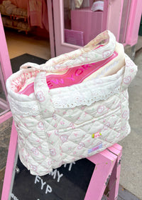 Pink Coquette Lace Tote