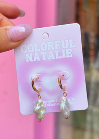 Freshwater Pearl Cross Studs