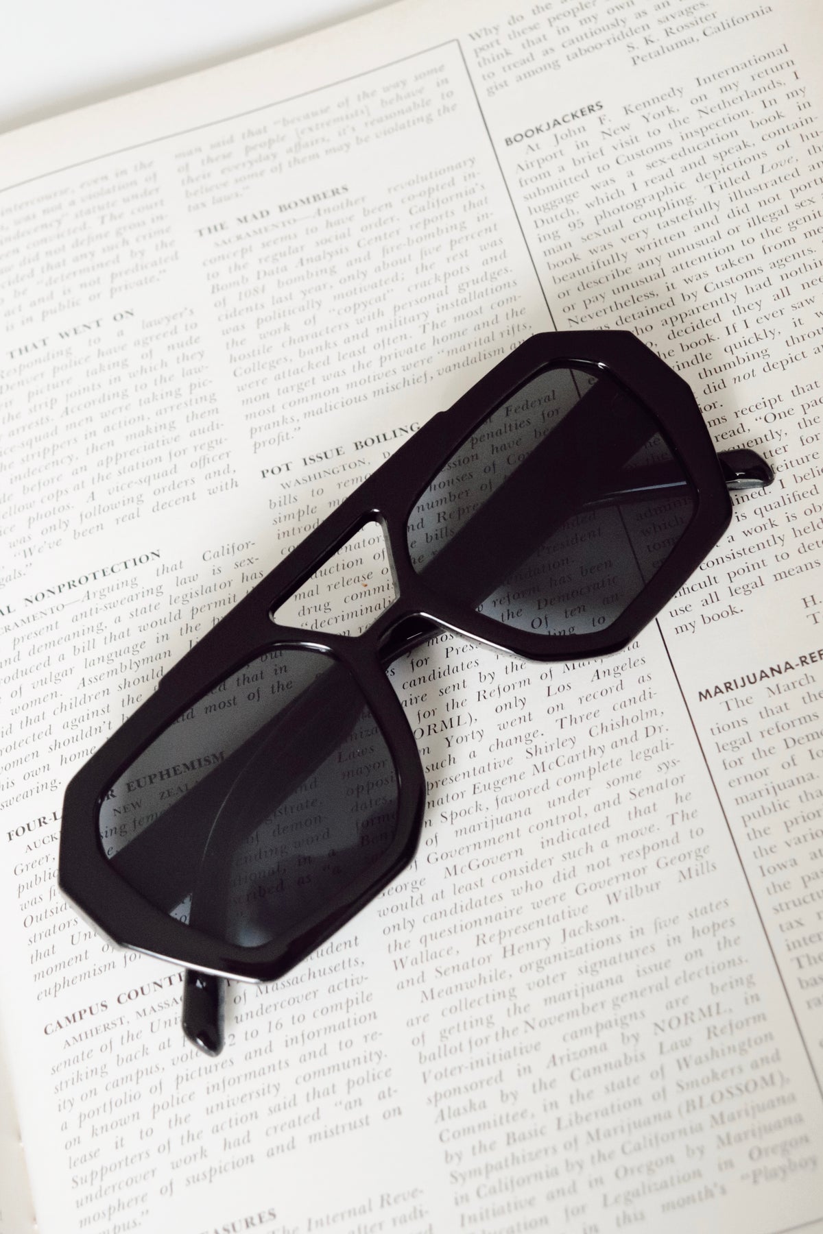 Silvana Black Frame Double Bridge Sunglasses