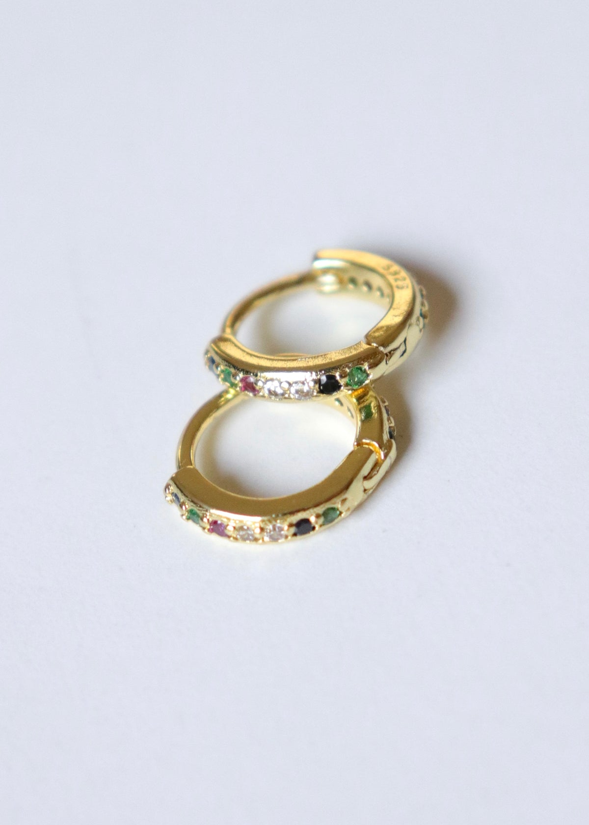 18k Gold Multicolor Mini Hoops