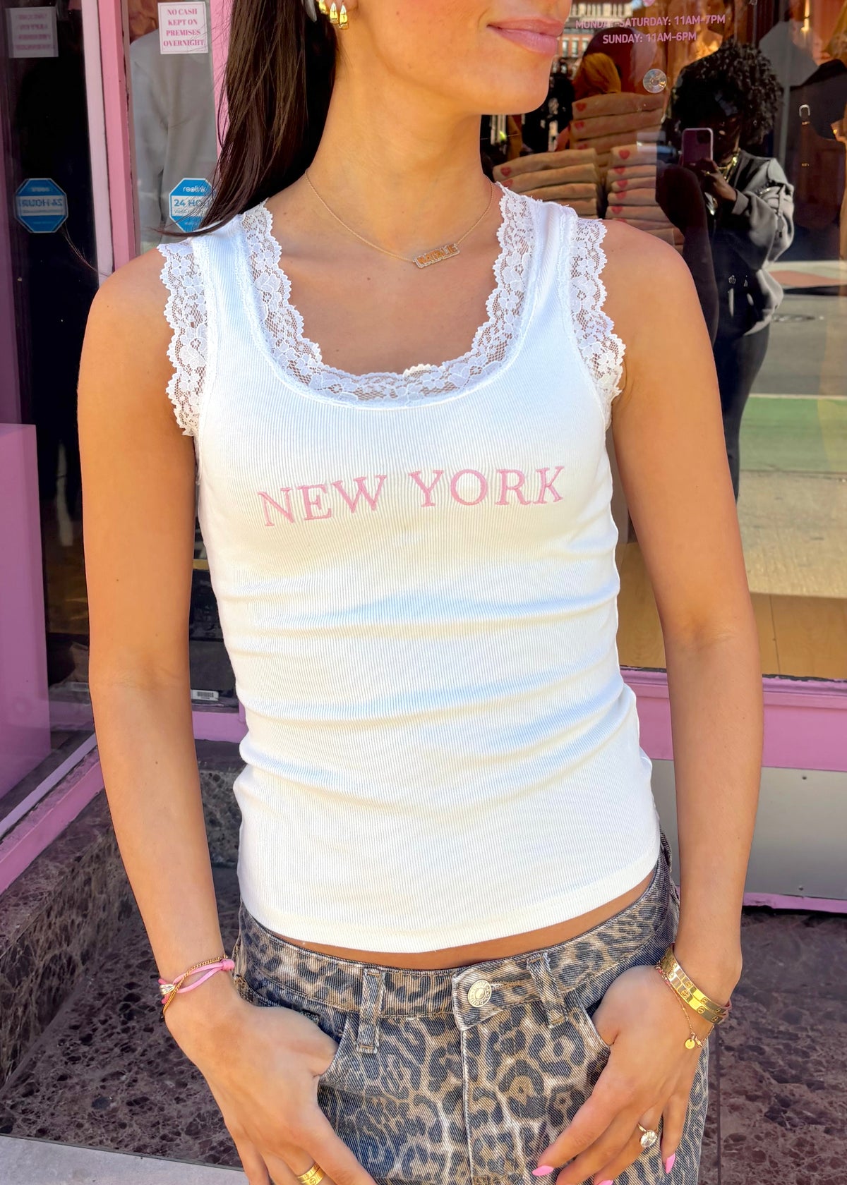 New York White Tank Top