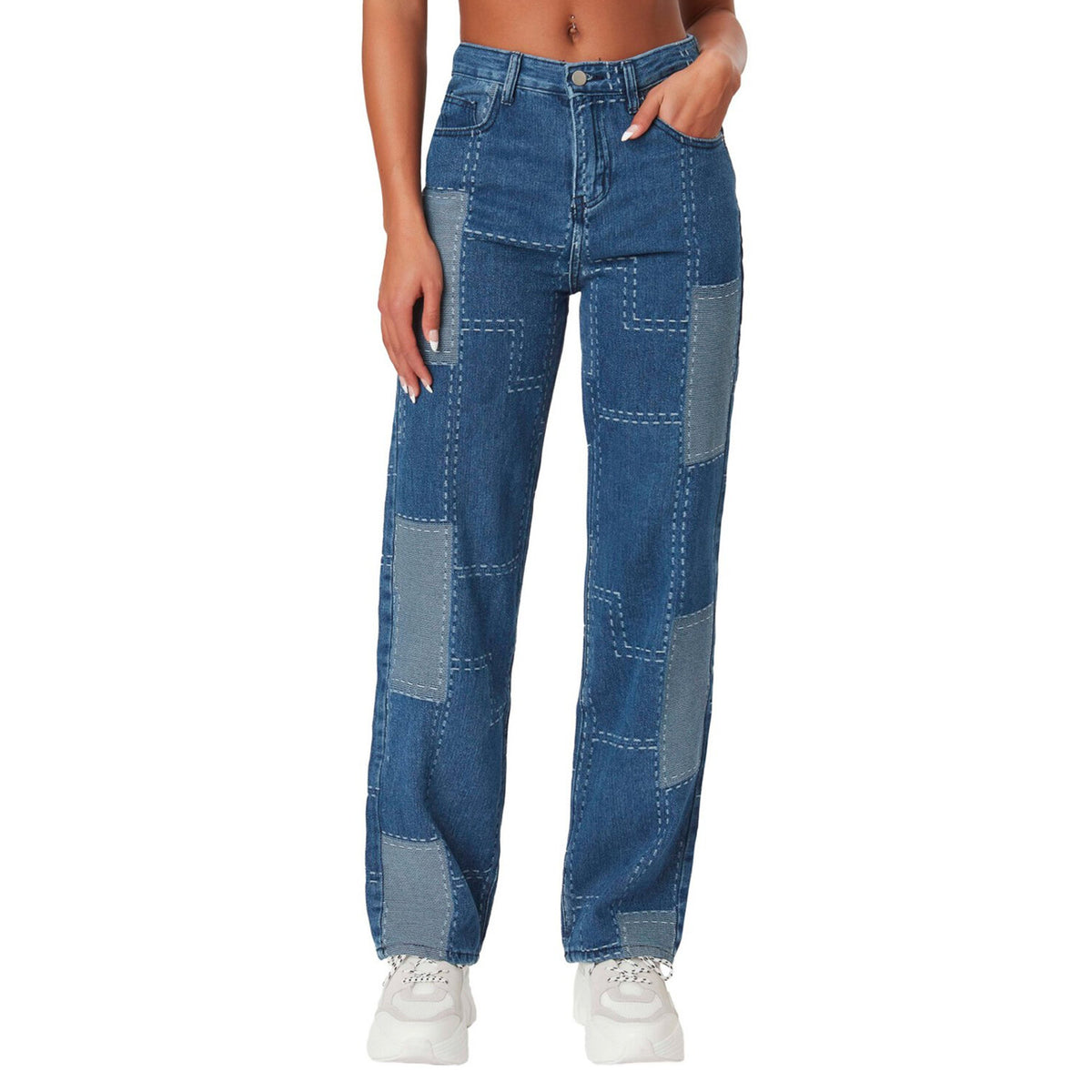 The Kript Stitch Jeans Blue