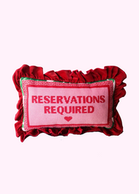 Reservations Required Needlepoint Pillow