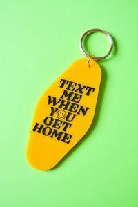 Text Me Yellow Keychain