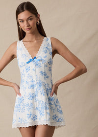 Menorca Blue Floral Mini Dress