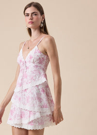 Carol Pink Floral Mini Dress
