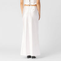 Carmela White Satin Skirt