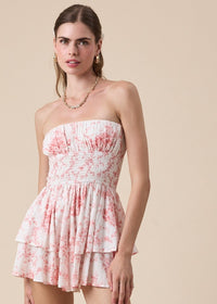 Suzie Coral Ruffled Romper