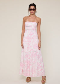 Dom Pink Strapless Maxi Dress