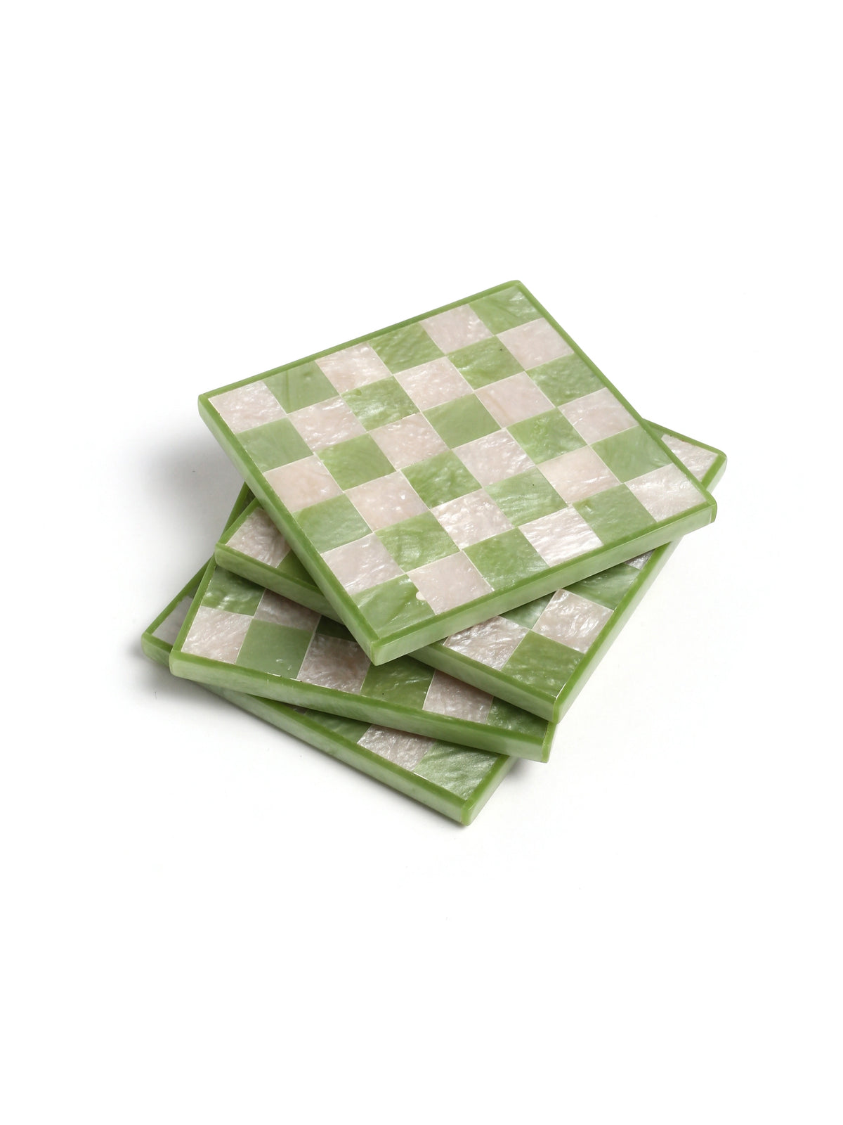 Green Checkered Coaster