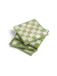 Green Checkered Coaster