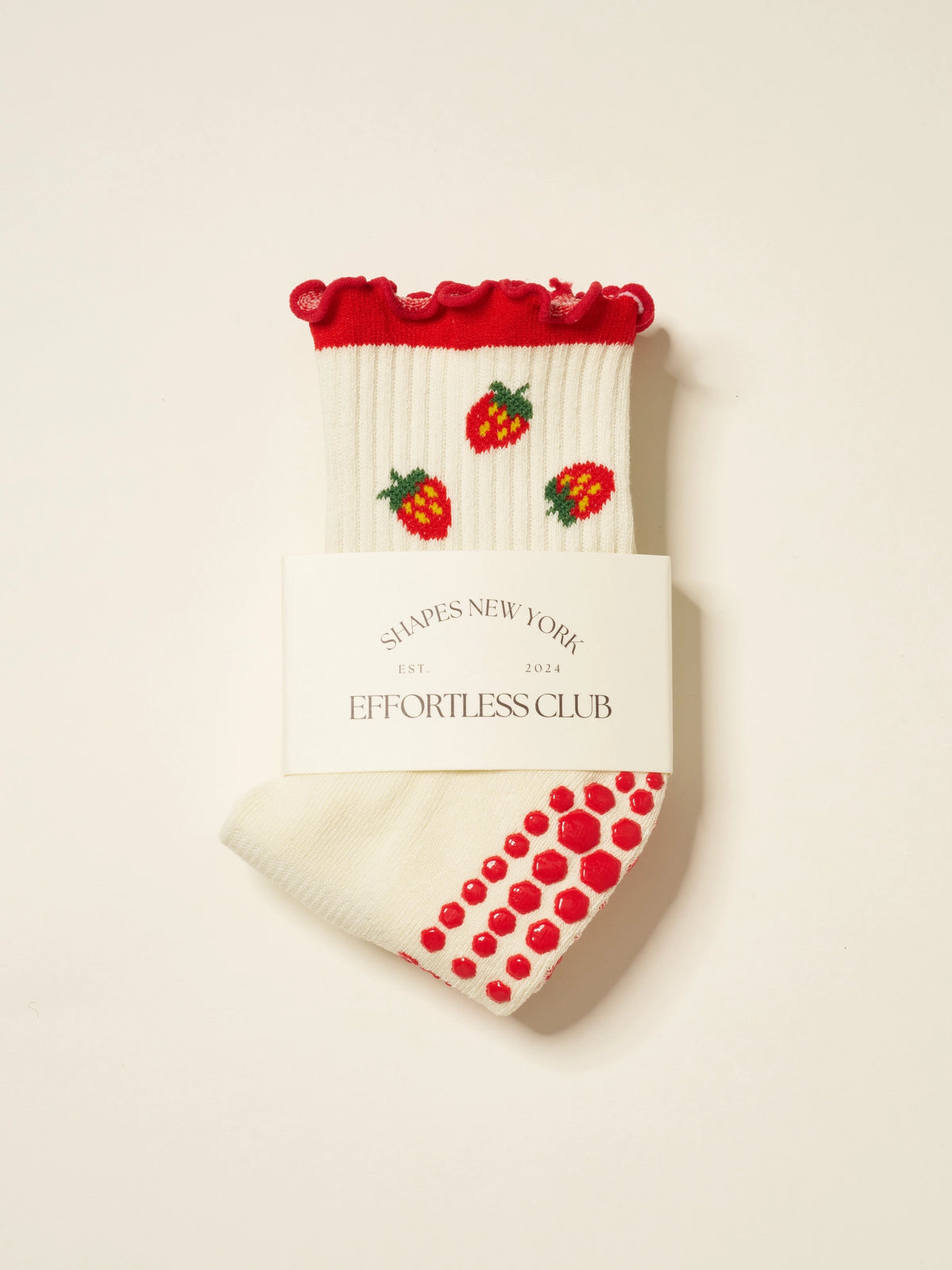 Strawberry Ruffle Grip Socks
