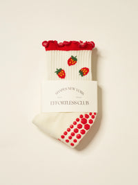 Strawberry Ruffle Grip Socks