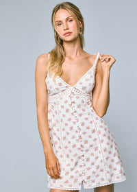 Carlita Red Floral Mini Dress