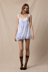Ronda Lavender Chiffon Mini Dress