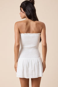 Kelly White Tie Mini Dress