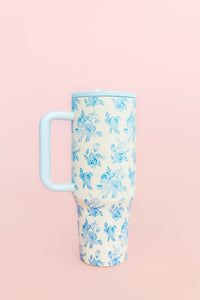 Blue Floral Tumbler