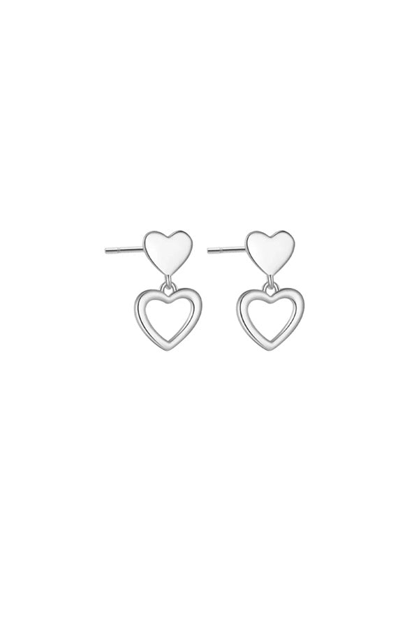 Sterling Silver Full of Hearts Studs