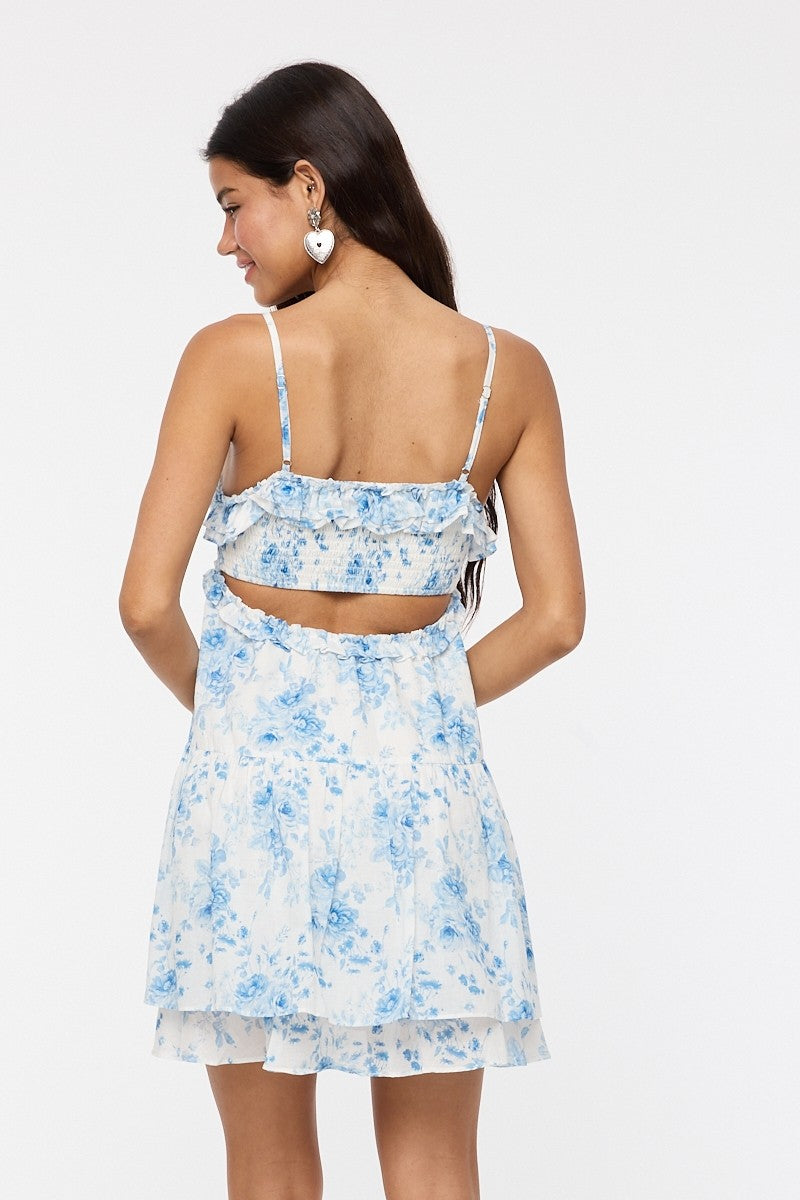 Lester Blue Floral Mini Dress