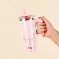 Pink Florals and Bows Tumbler
