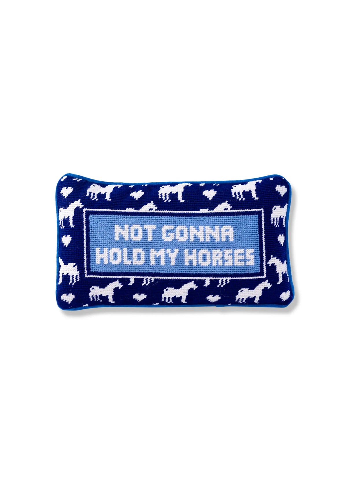 Hold My Horses Needlepoint Pillow