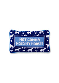 Hold My Horses Needlepoint Pillow