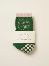 Matcha Addict Grip Socks
