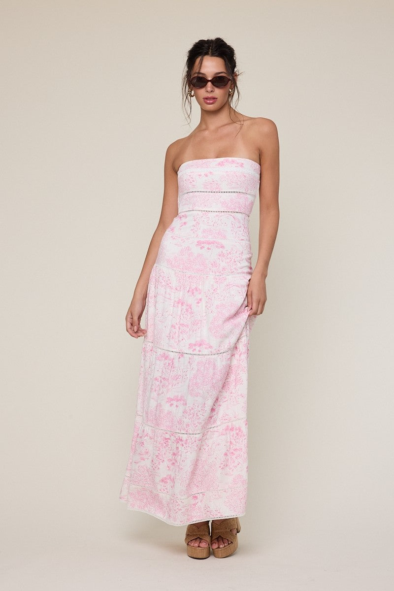Dom Pink Strapless Maxi Dress