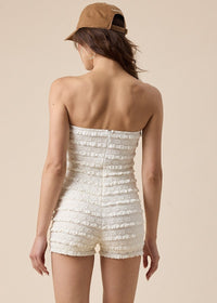 Chester Beige Ruffle Romper