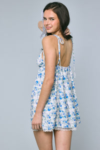 Sweetie Blue Floral Mini Dress