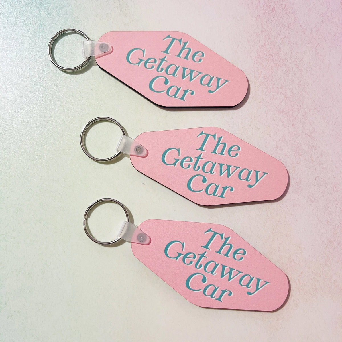 Getaway Car Pink Keychain