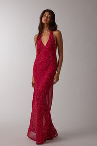 Mina Red Polka Dot Maxi Dress