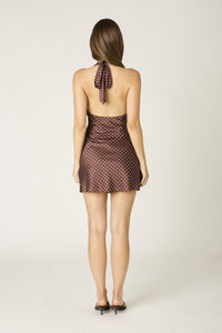 Jennifer Brown Dots Halter Mini Dress