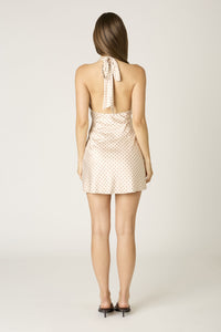 Irene Tan Polka Dot Satin Mini Dress