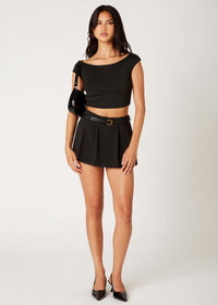 Nova Black Pleated Mini Skort