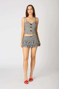 Dorothy Black Gingham Mini Skirt