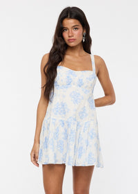 Indi Blue Floral Mini Dress