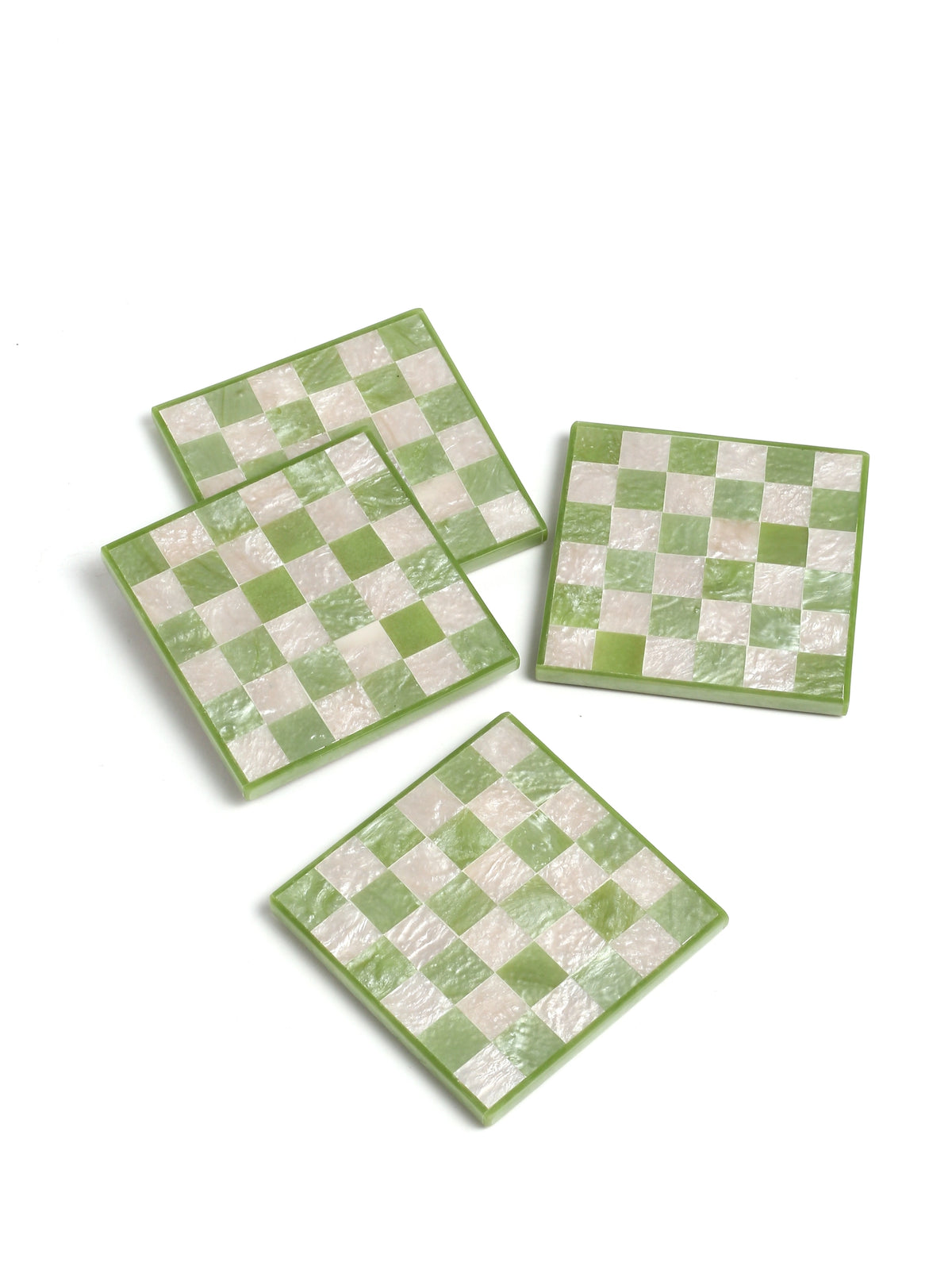 Green Checkered Coaster
