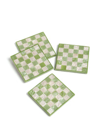 Green Checkered Coaster