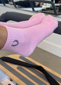 Horseshoe Pink Grip Socks