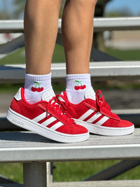Cherry Red Ankle Socks