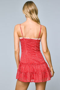 Red Dots Layered Mini Dress