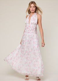 Sparks Fly Pink Tie Maxi Dress
