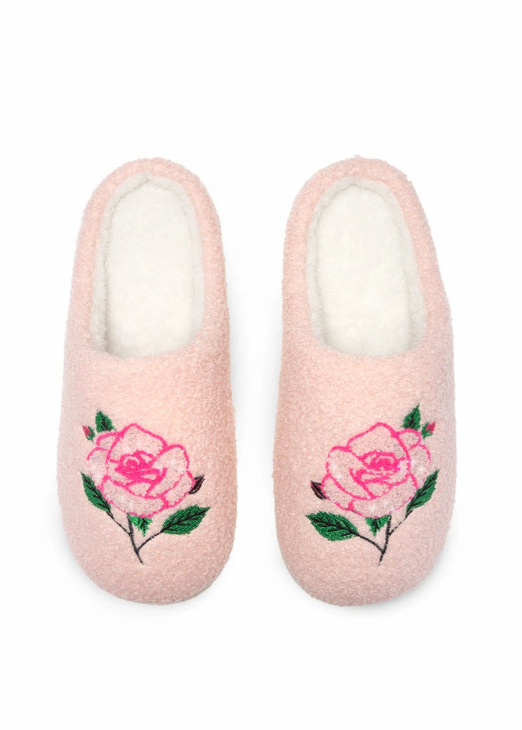 Pink Roses Slippers